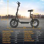 AOVOPRO Foldable Electric Scooter with Seat, 500W