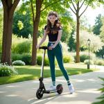 SPORTNOW Black Folding Electric Scooter with LED Lights