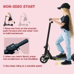 SPORTNOW Black Folding Electric Scooter with LED Lights