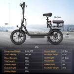 AOVOPRO Foldable Electric Scooter with Seat, 500W