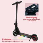 SPORTNOW Black Folding Electric Scooter with LED Lights
