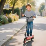 HOMCOM Folding Electric Scooter for Kids, Red
