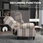 Khaki Push Back Recliner Chair with Footrest