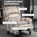 Khaki Push Back Recliner Chair with Footrest