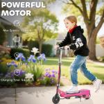 HOMCOM Pink Foldable Electric Scooter for Kids