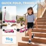 HOMCOM Pink Foldable Electric Scooter for Kids