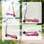 HOMCOM Pink Foldable Electric Scooter for Kids