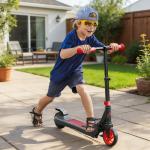 HOMCOM Red Folding Electric Scooter with Brake