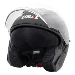 Zorax Matt Black Double Visor Motorcycle Helmet