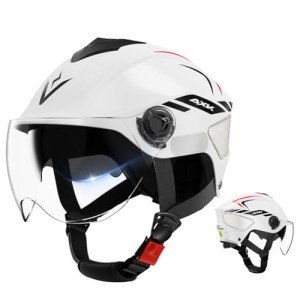 Lidzopas Dual Lens Open Face Scooter Helmet