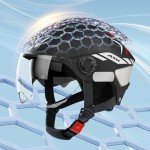 Lidzopas Dual Lens Open Face Scooter Helmet