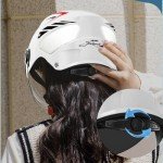 Lidzopas Dual Lens Open Face Scooter Helmet
