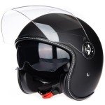 Matte Black Open Face Helmet for Scooters