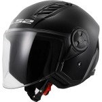 LS2 Open Face Motorcycle Helmet - Gloss Black