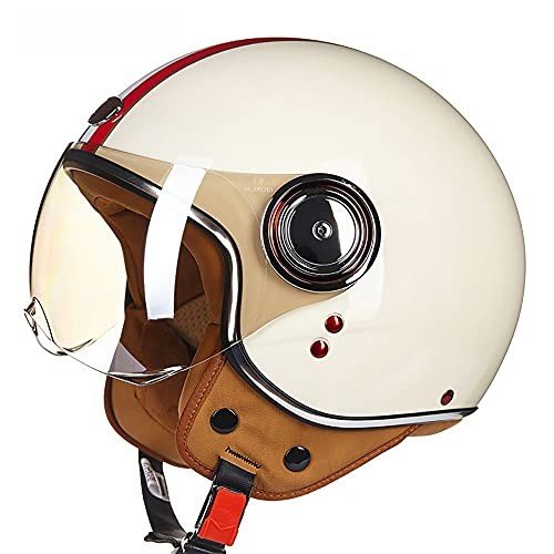 Retro Motorbike Open Face Helmet, Jet Half Helmet With Sun Visor For - View #6