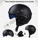 Retro Leather Half Helmet for Scooters & Choppers