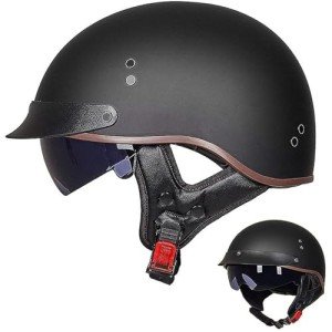 Retro Open-Face Half Helmet for Scooters and Bikes