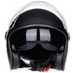 Matte Black Open Face Helmet for Scooters