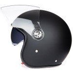 Matte Black Open Face Helmet for Scooters