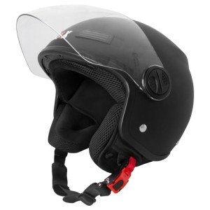 Zorax Matt Black Open Face Scooter Helmet