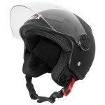 Zorax Matt Black Open Face Scooter Helmet