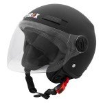 Zorax Matt Black Open Face Scooter Helmet