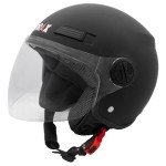 Zorax Matt Black Open Face Scooter Helmet