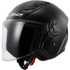 LS2 Open Face Motorcycle Helmet - Matt Black