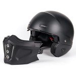 Woljay Matte Black Modular Helmet for Scooters