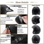 Vintage Open Face Bluetooth Motorcycle Helmet for Adults