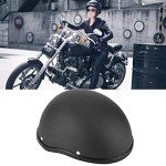 Matte Black Retro Half Face Motorcycle Helmet