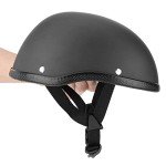 Matte Black Retro Half Face Motorcycle Helmet