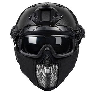 OneTigris Tactical Helmet with Ear Protection & Goggles