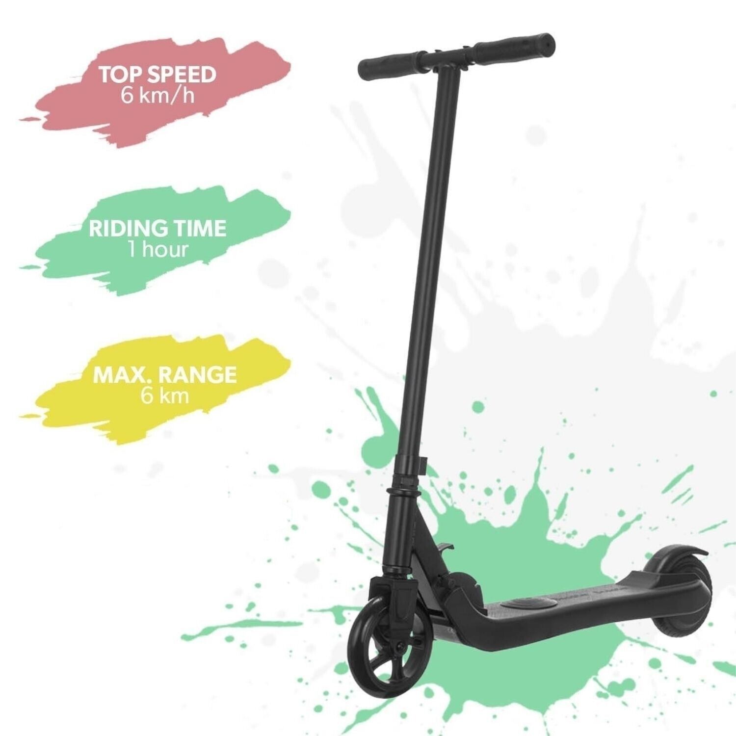 Kids Black Electric Scooter - 60w Lightweight Foldable