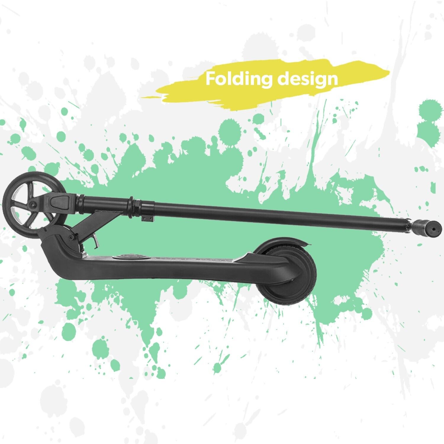 Kids Black Electric Scooter - 60w Lightweight Foldable