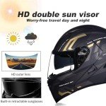 Bluetooth Full Face Motorcycle Helmet with Visor
