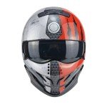 Woljay Modular Open Face Motorcycle Helmet - Mecha Red