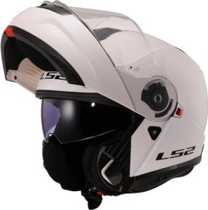 LS2 Modular Flip Front Motorcycle Helmet - Gloss White