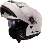 LS2 Modular Flip Front Motorcycle Helmet - Gloss White