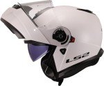 LS2 Modular Flip Front Motorcycle Helmet - Gloss White
