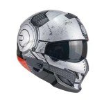 Woljay Modular Open Face Motorcycle Helmet - Mecha Red