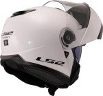 LS2 Modular Flip Front Motorcycle Helmet - Gloss White