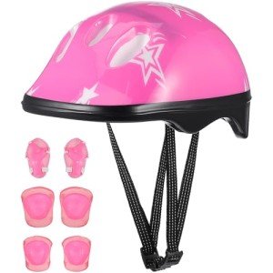 Kids Bike Helmet and Safety Pad Set (Pink)