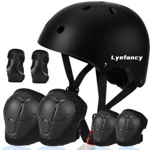 Lyefancy Kids Helmet and Pads Set for Scooters