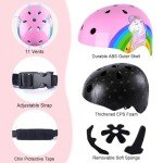 Kids Unicorn Helmet and Pads Set with Stickers