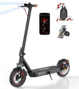 iScooter i10Plus Fast Electric Scooter Adults, 50KM Max Range, Support APP One-click Lock, Dual Suspension, 3 Braking Systems & Turn Signals, 120KG Capacity