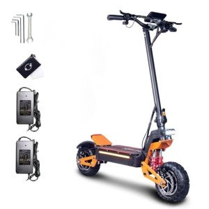 HWWH Electric Scooter Adult Double Motor Fast E Scooter 11-inch Off-road Tubeless Tire C-type Suspension 60V38AH Lithium-ion Battery Max Battery Life 80-100 KM