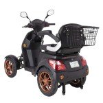 Matt Black 4-Wheel Electric Mobility Scooter with Accessories