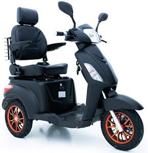 Matt Black 3-Wheeled Electric Mobility Scooter Bundle