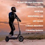 Fast Electric Scooter, 8.5-10" Electric Scooters Adult, 30-50KM Long Range, 3/4 Speed Modes with APP Control, Doual Braking System, Fast Charging Foldable E Scooter for Adults and Teens
